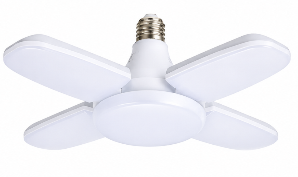 Bec LED E27 cu 4 Brate Ajustabile 60W Lumina Alb Rece 6500K Pliabil Iluminare 360